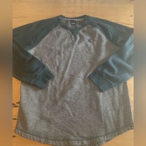 Hurley Crew Neck‎ Long Raglan Sleeve Stripe Gray Green Men’s Large Preowned